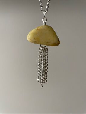 Yellow dangle chain necklace